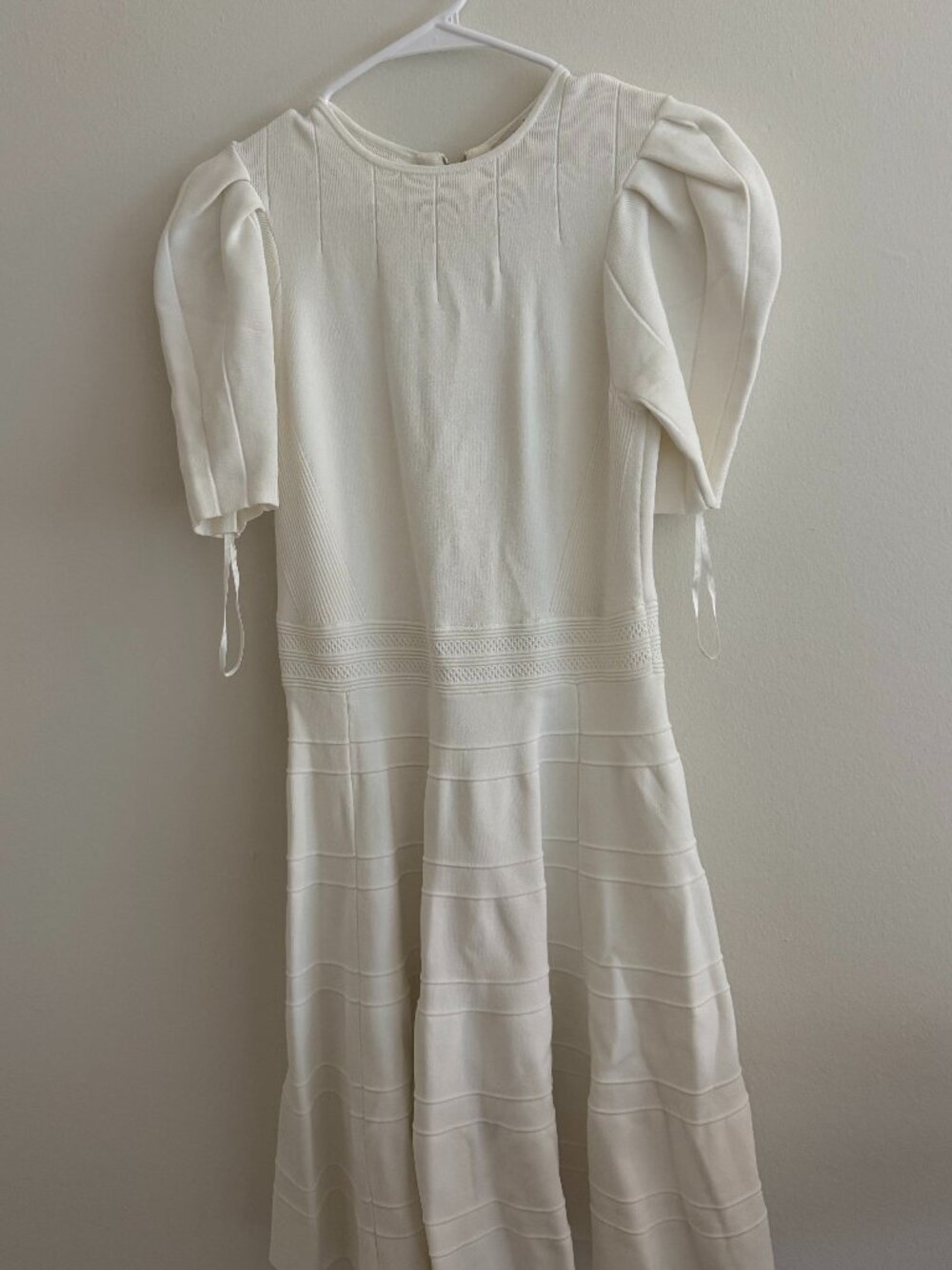 Ted Baker Velvey White Puff Sleeve Dress